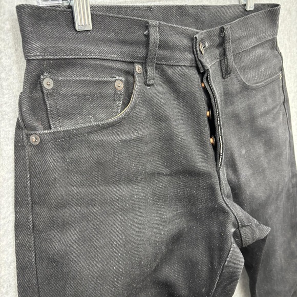 Railcar Fine Goods Jeans Mens 32 Black Selvedge Button Fly 5-Pocket Made in USA - Picture 5 of 11